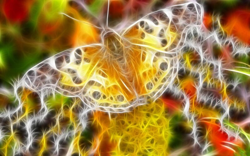 Abstract Fractal Pattern — Yellow, Energetic, Digital Art