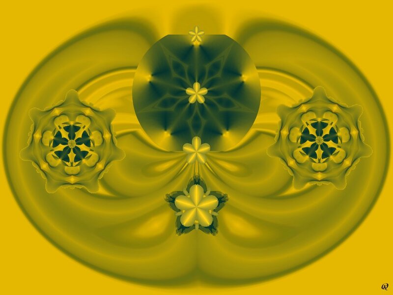 Abstract Fractal Pattern — Yellow, Hypnotic