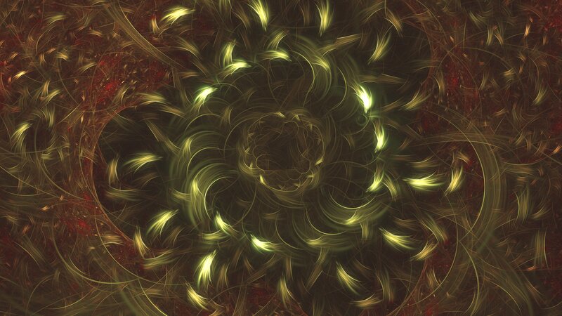 Abstract Fractal Pattern — Yellow, Mysterious