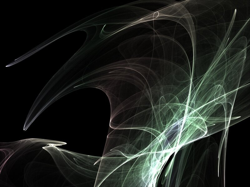 Abstract Fractal Patterns — Black, Ethereal, Digital Art, Light Trails