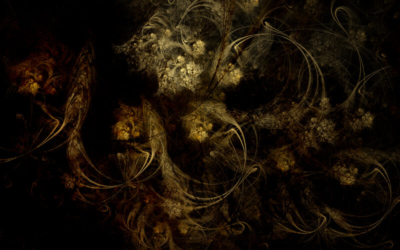 Abstract Fractal Patterns — Black, Mysterious, Digital Art
