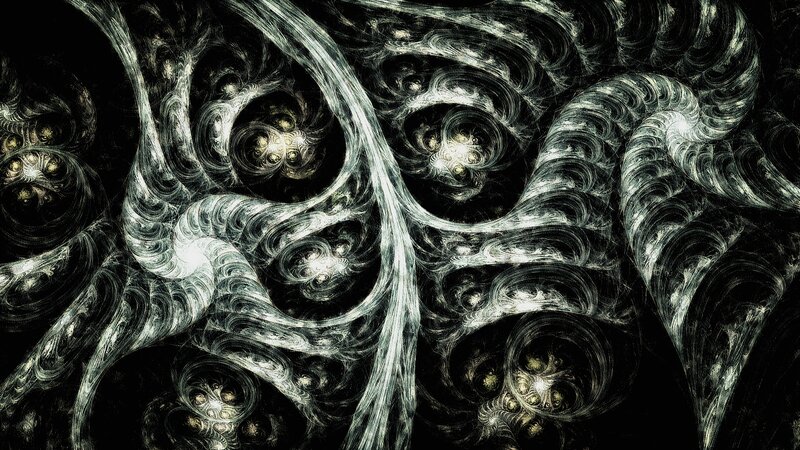 Abstract Fractal Patterns — Black, Mysterious