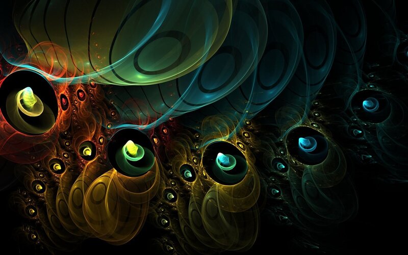 Abstract Fractal Patterns — Black, Mystical, Digital Art