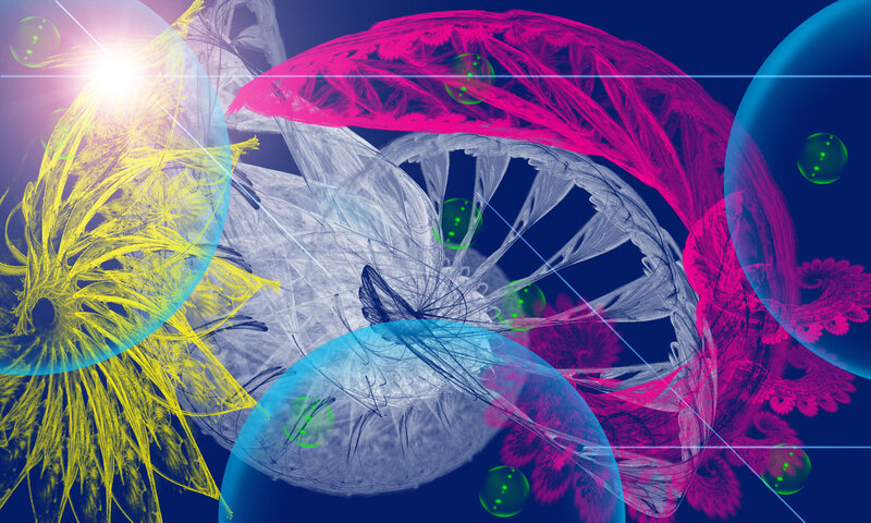 Abstract Fractal Patterns — Blue, Dramatic