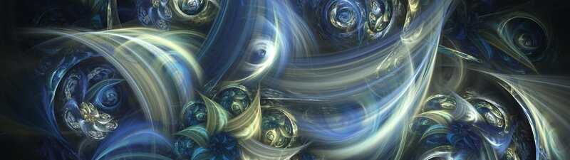 Abstract Fractal Patterns — Blue, Ethereal, Digital Art, Swirls