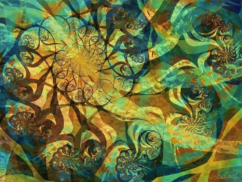 Abstract Fractal Patterns — Green, Hypnotic
