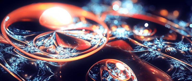 Abstract Fractal Patterns — Orange, Dramatic, Digital Art