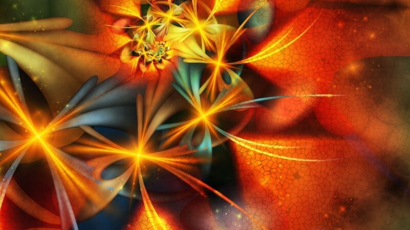 Abstract Fractal Patterns — Orange, Dramatic