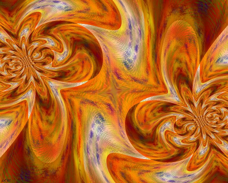 Abstract Fractal Patterns — Orange, Dynamic
