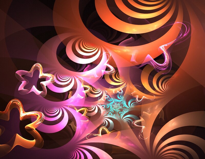 Abstract Fractal Patterns — Orange, Hypnotic