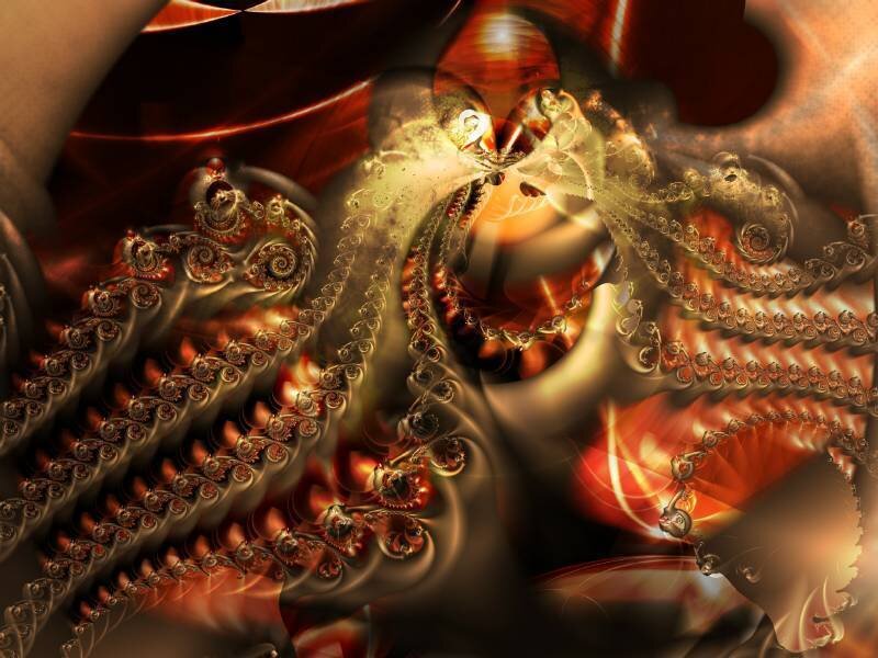Abstract Fractal Patterns — Red, Dramatic