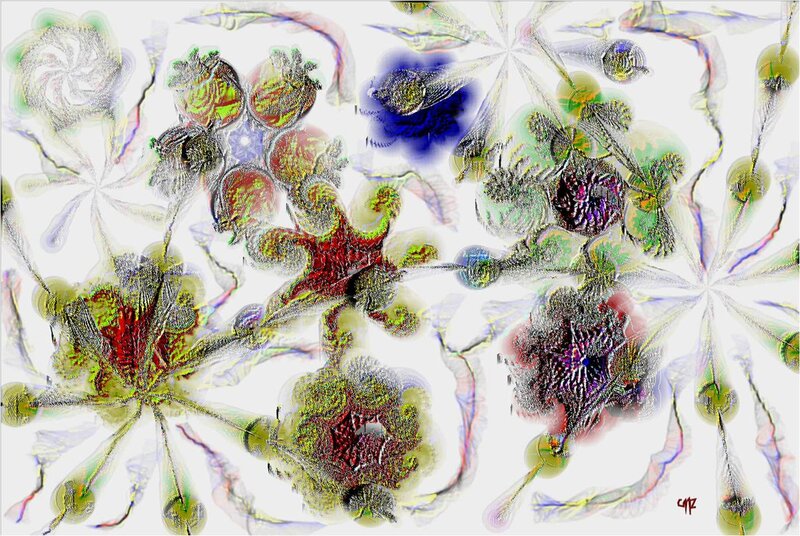 Abstract Fractal Patterns — White
