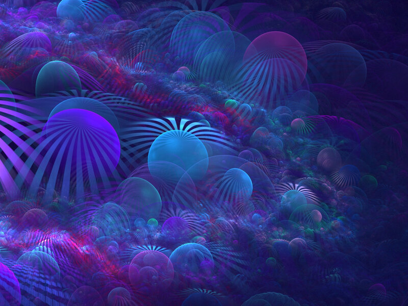 Abstract fractal purple and blue landscape