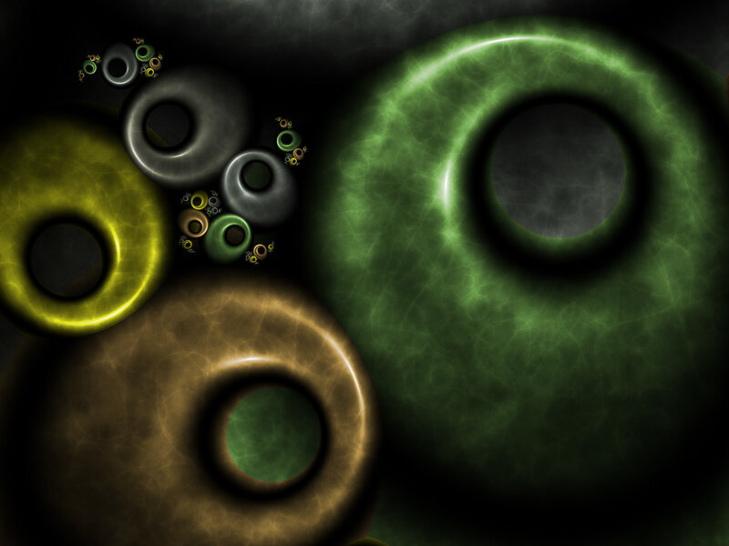 Abstract fractal ring patterns