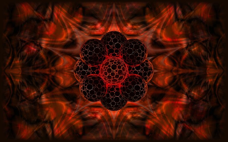 Abstract fractal sphere cluster