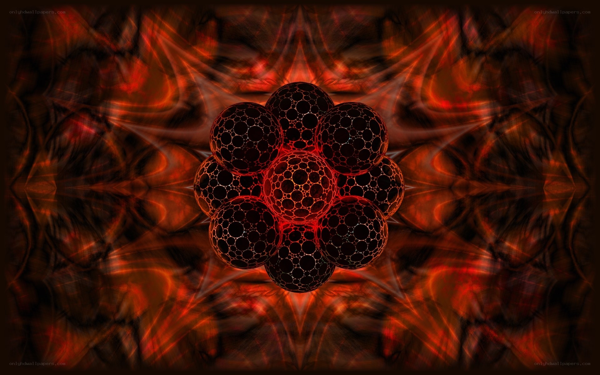 Abstract fractal sphere cluster