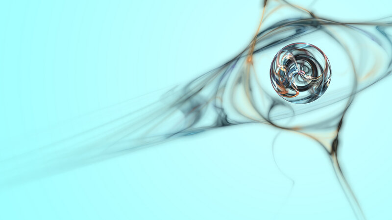 Abstract Fractal Sphere — Cyan