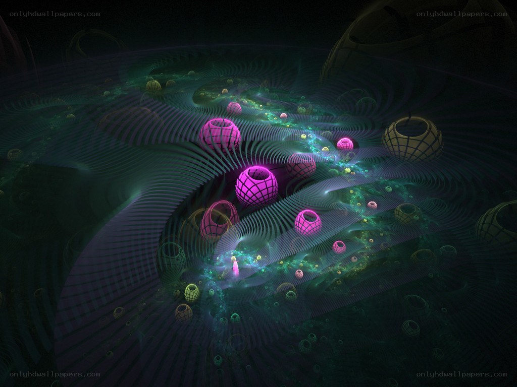 Abstract fractal sphere formation