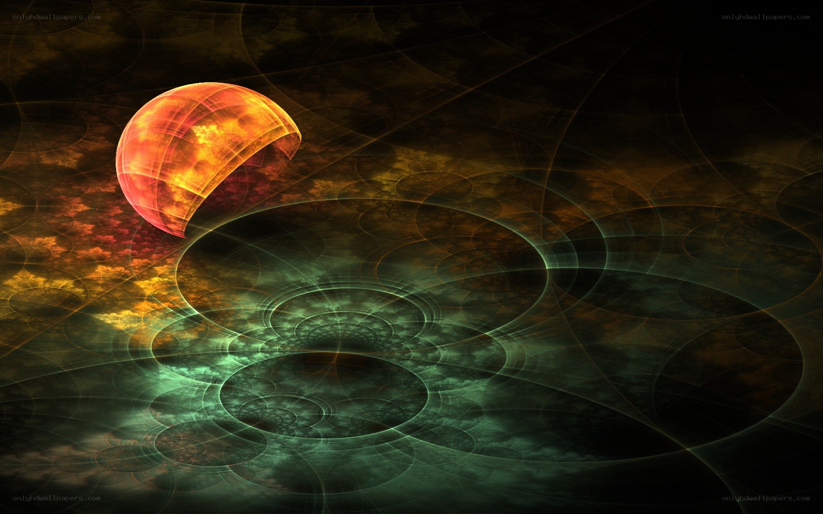 Abstract fractal sphere in space