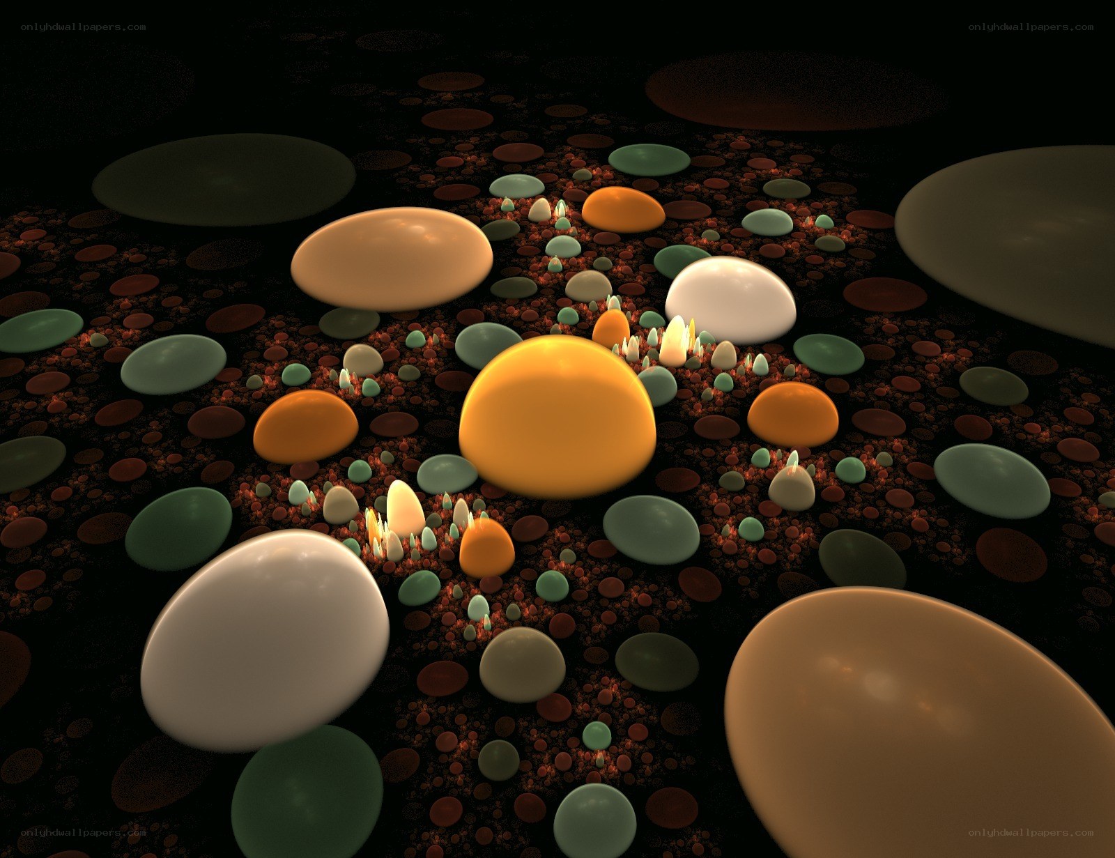 Abstract fractal sphere landscape