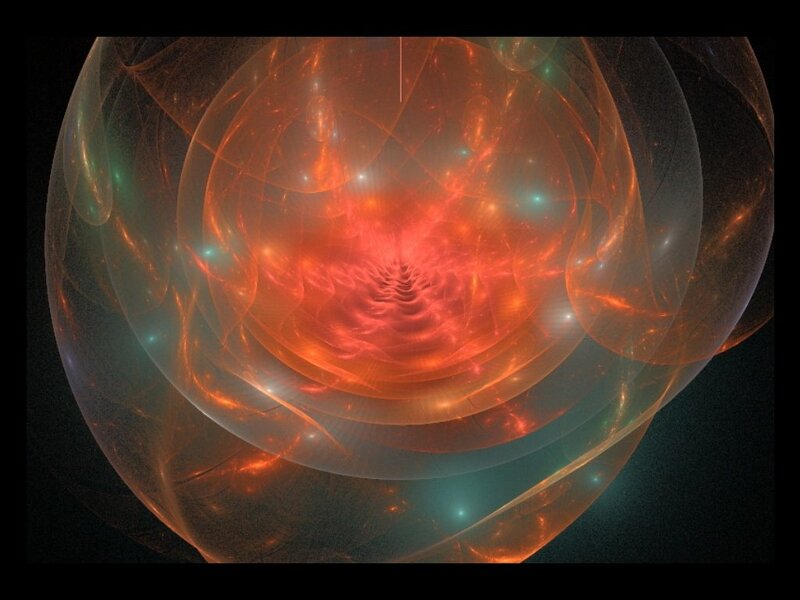 Abstract Fractal Sphere — Red, Dramatic