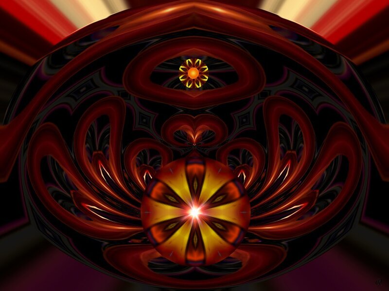 Abstract Fractal Sphere — Red
