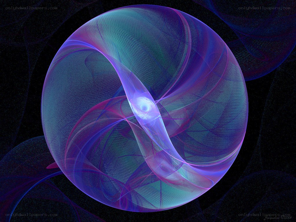Abstract fractal sphere with light patterns