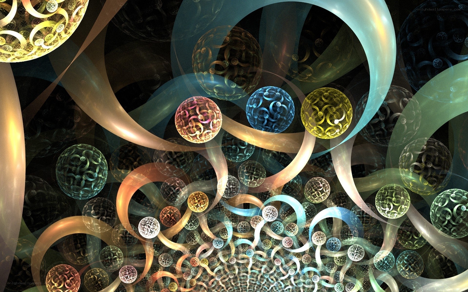 Abstract fractal spheres and rings