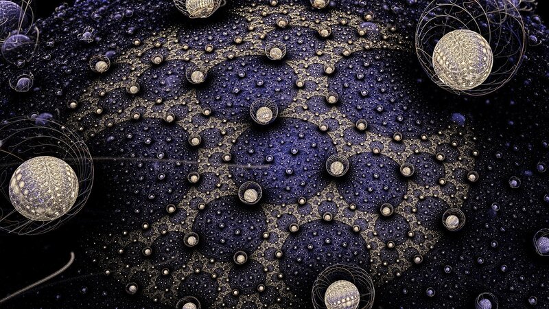 Abstract Fractal Spheres — Blue, Mysterious