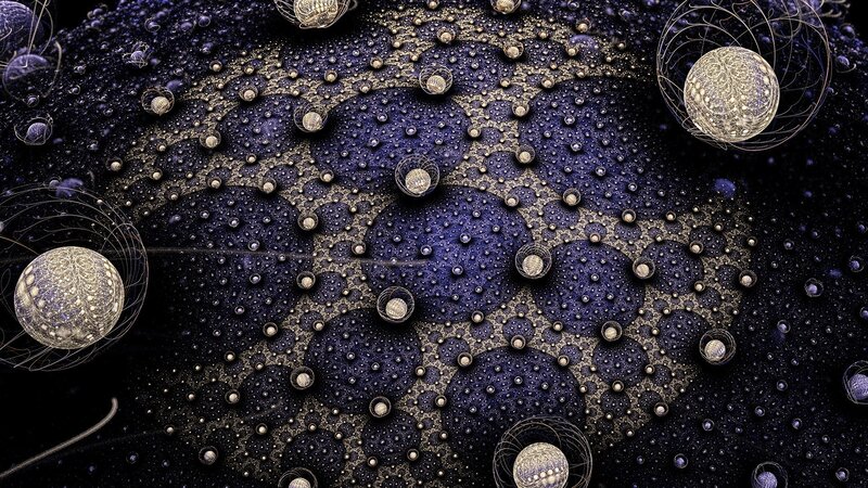 Abstract Fractal Spheres — Blue