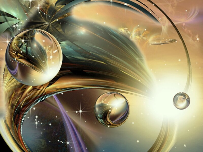 Abstract Fractal Spheres — Gold