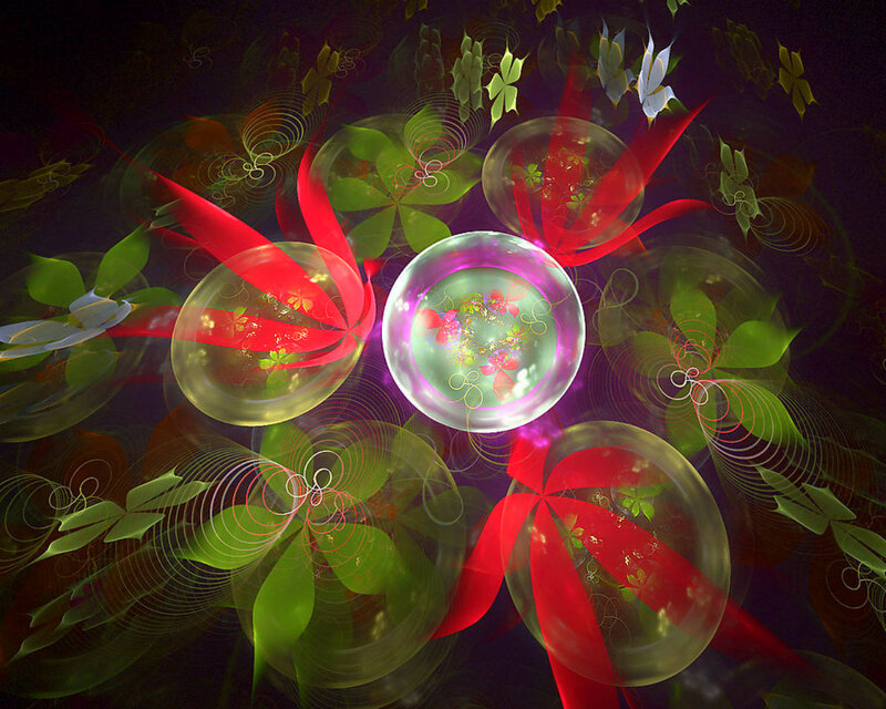 Abstract Fractal Spheres — Green
