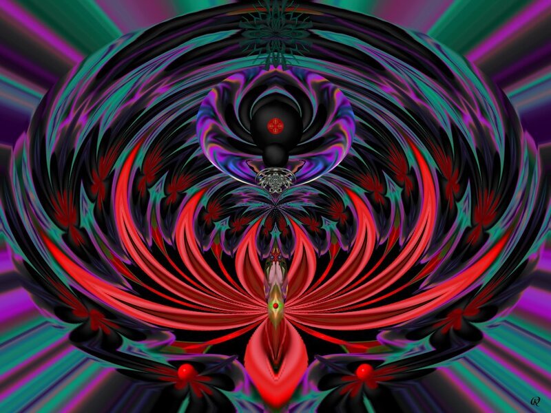 Abstract fractal spiral artwork