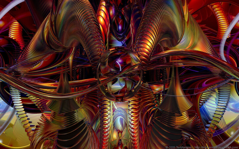 Abstract fractal spiral artwork