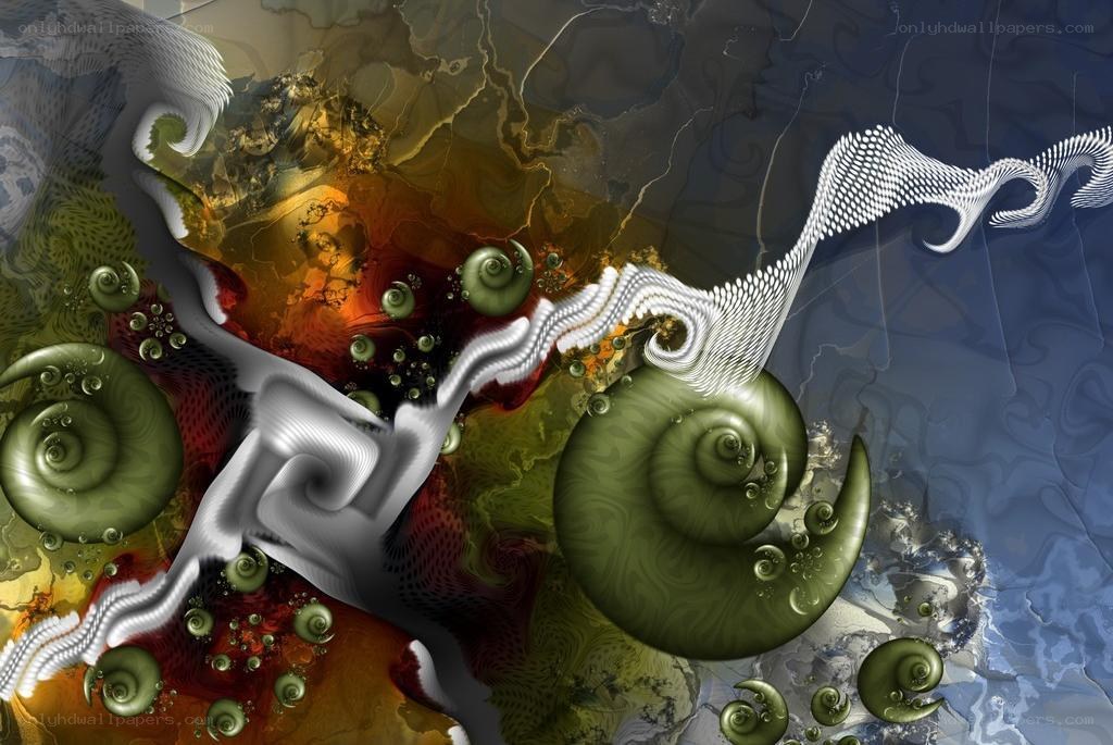 Abstract fractal spiral artwork