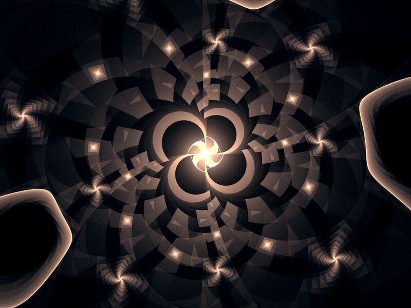 Abstract Fractal Spiral — Black, Hypnotic