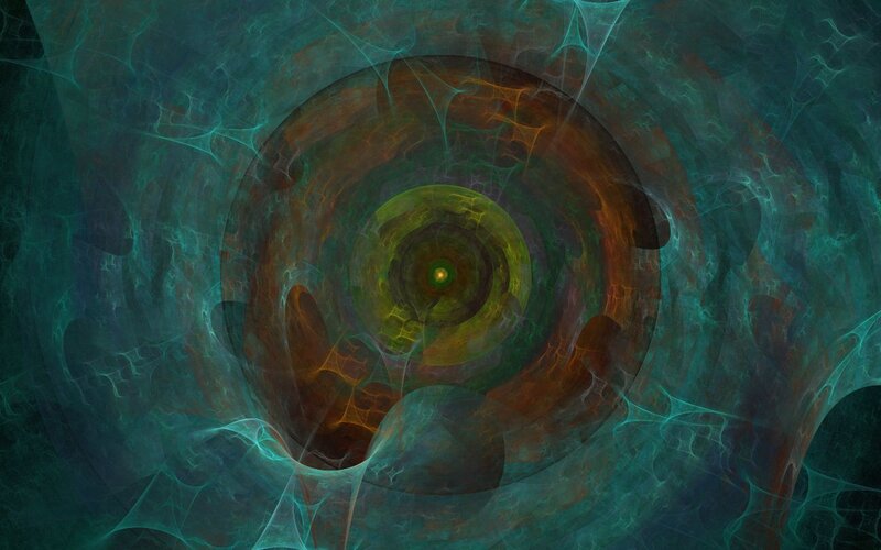 Abstract Fractal Spiral — Green, Hypnotic