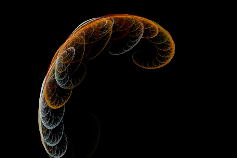 Abstract Fractal Spiral — Orange