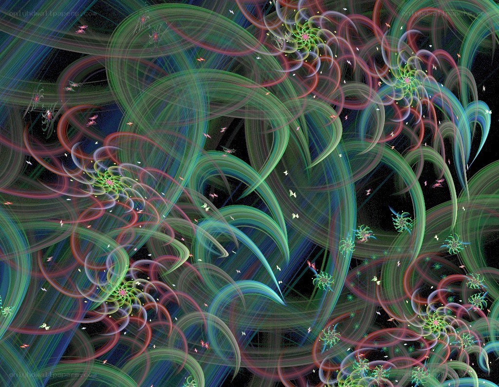 Abstract fractal spiral patterns