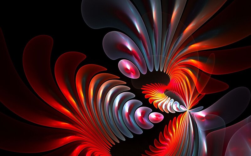 Abstract Fractal Spiral — Red, Dramatic