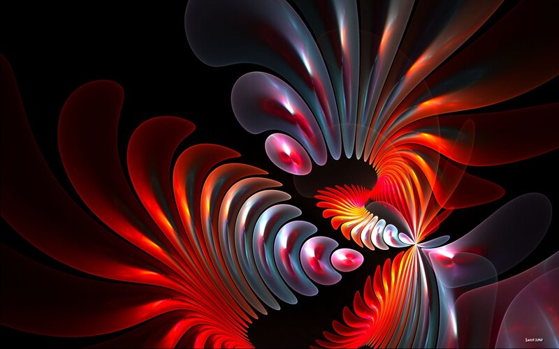 Abstract Fractal Spiral — Red