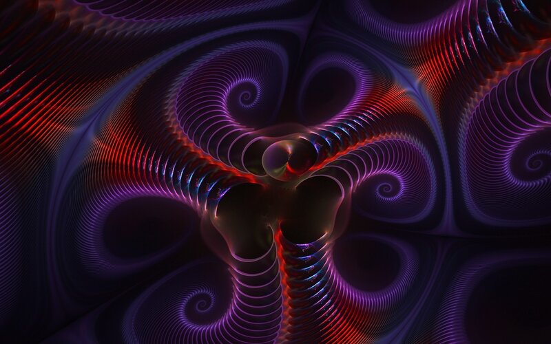 Abstract Fractal Spirals — Purple