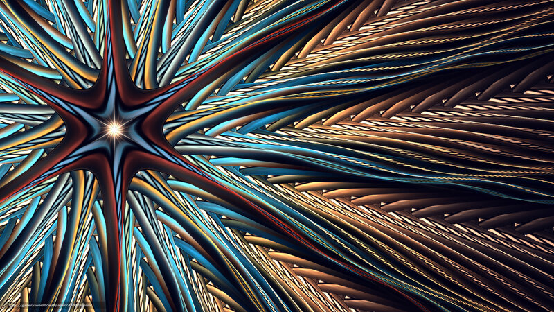 Abstract Fractal Star — Blue