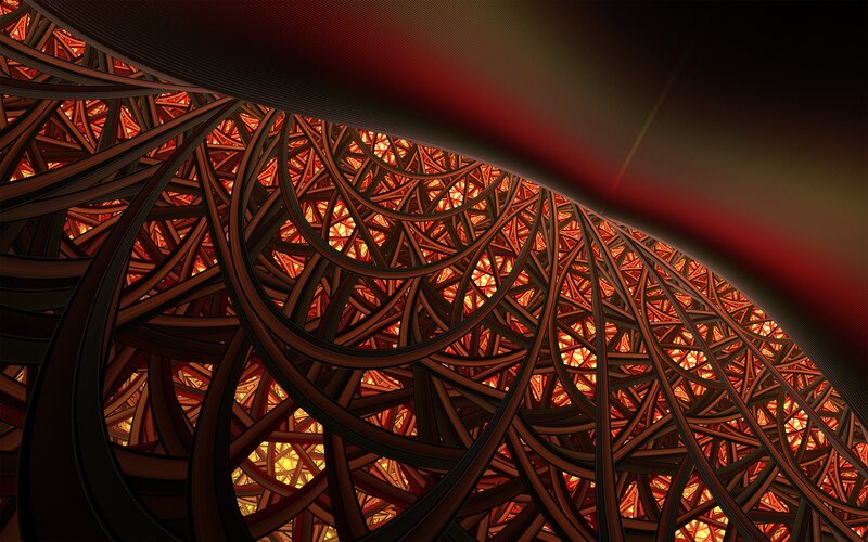 Abstract Fractal Structure — Red, Dramatic