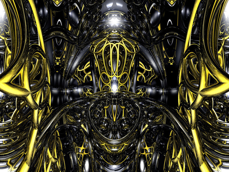 Abstract Fractal Structure — Yellow