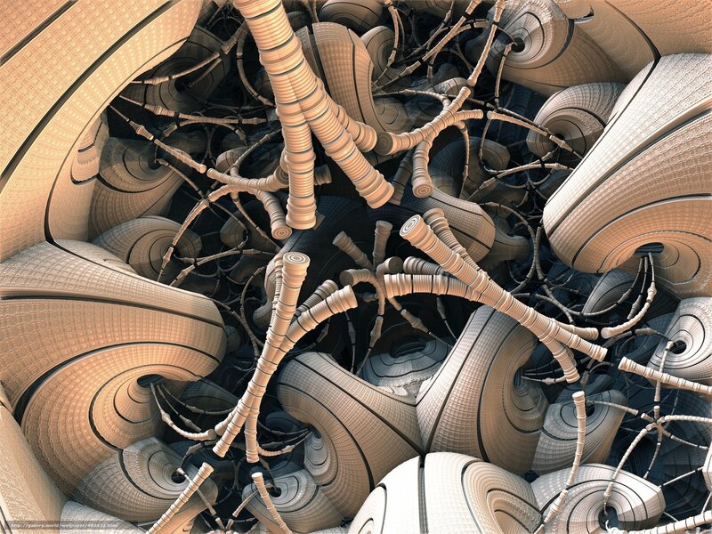 Abstract Fractal Structures — Beige