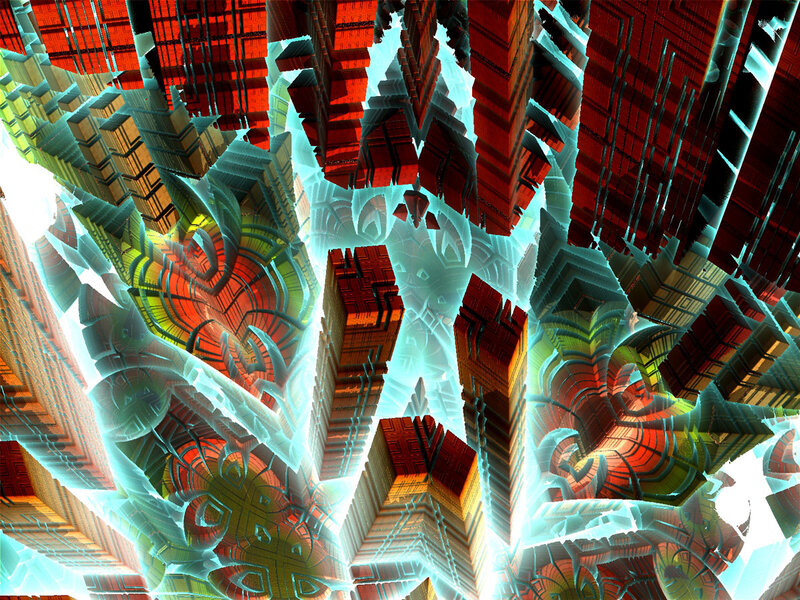 Abstract Fractal Structures — Red