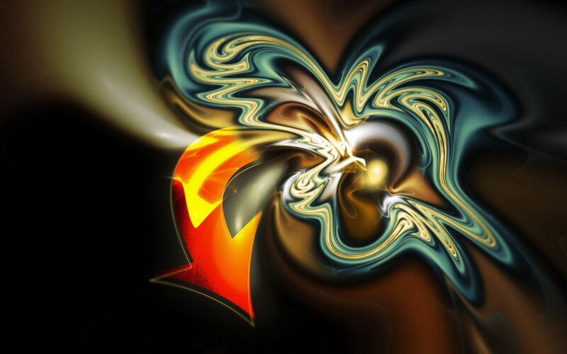 Abstract Fractal Swirl — Black, Dramatic, Digital Art