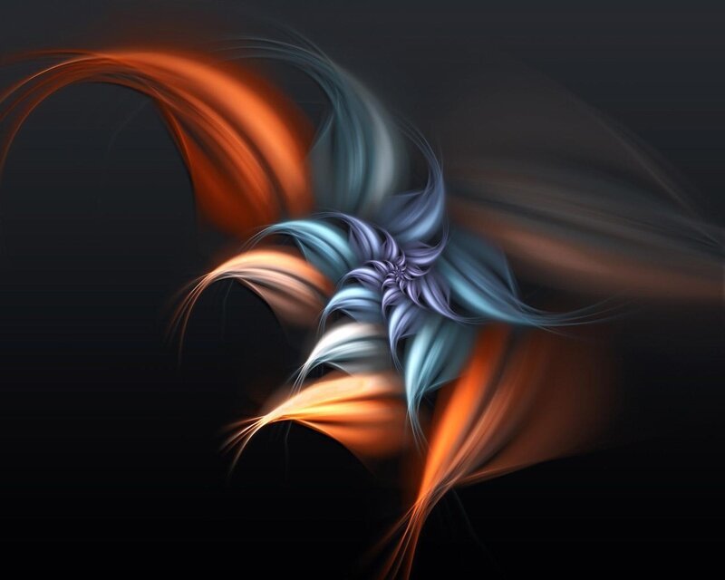 Abstract Fractal Swirl — Black, Dynamic