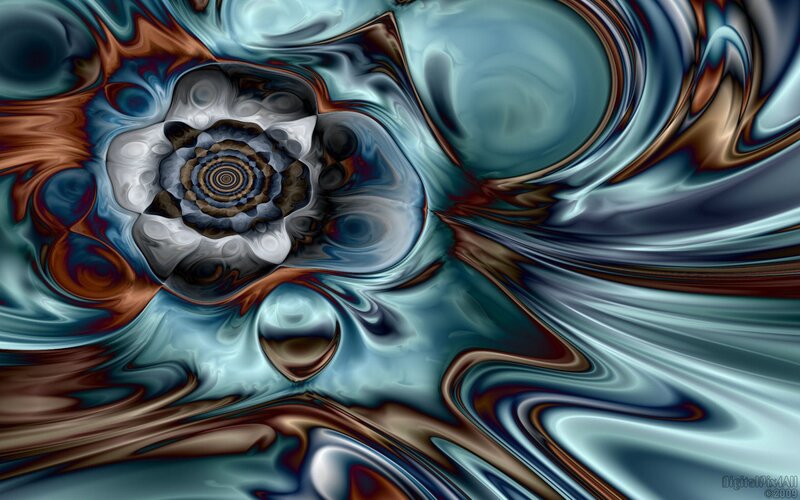 Abstract Fractal Swirl — Blue, Hypnotic